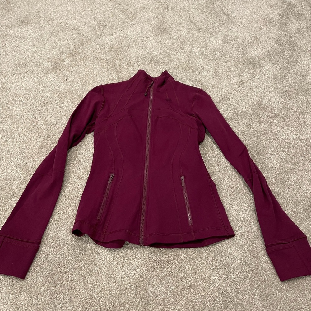 Women's Burgundy Lululemon Workout Jacket